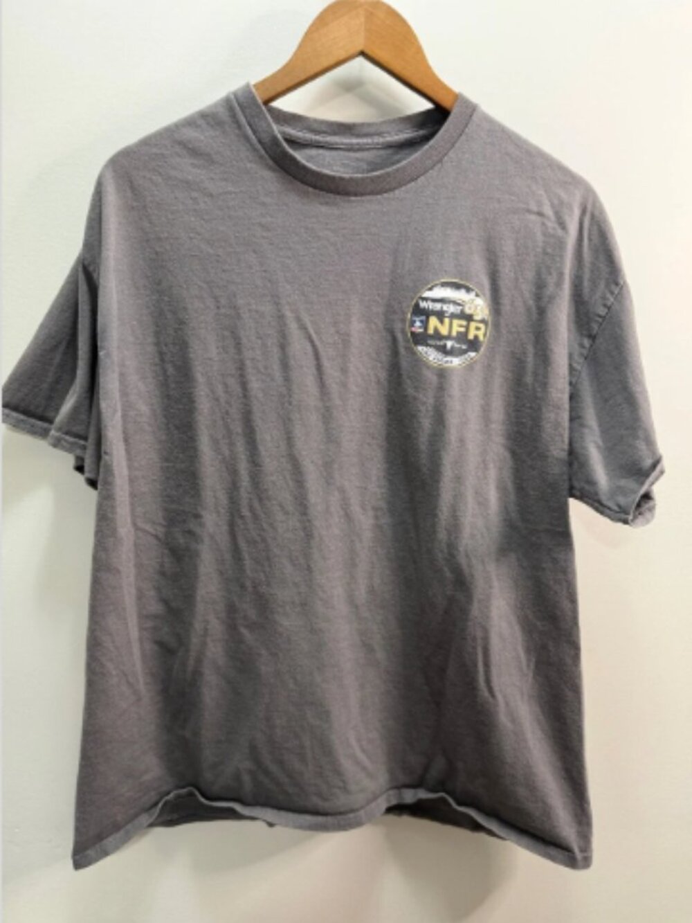 Wrangler Men's Short Sleeve T-Shirt in Gray with NFR Chest Logo